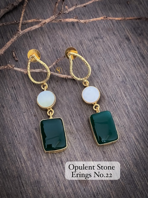 2 Designer Wedding Wear Opulent Stone Earrings Suppliers In India
